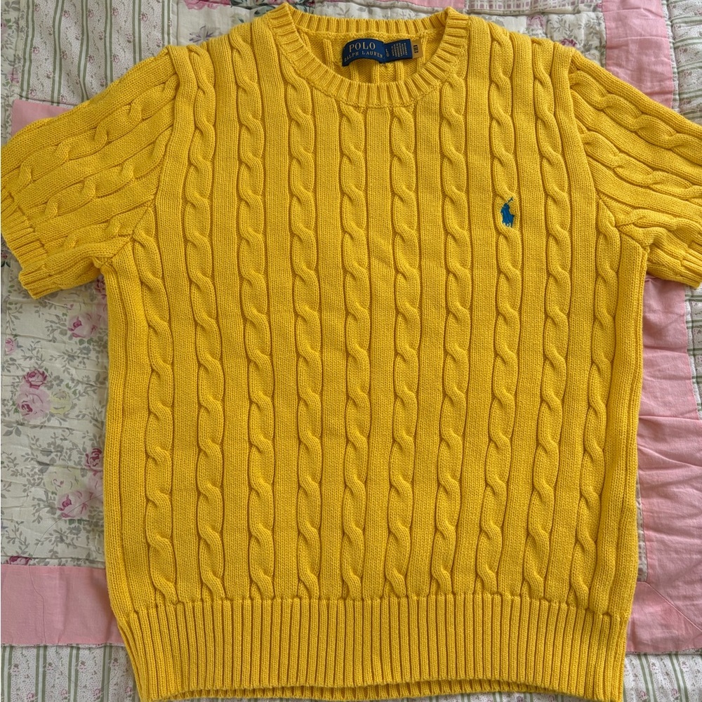 Ralph Lauren Yellow Crewneck Cable Knit Sweater